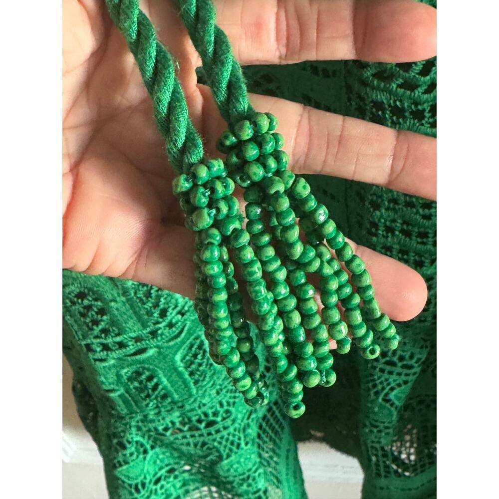 House of Harlow 1960 Green Guipure Lace Palace & Palm Maxi Coverup Dress - Picture 4 of 11